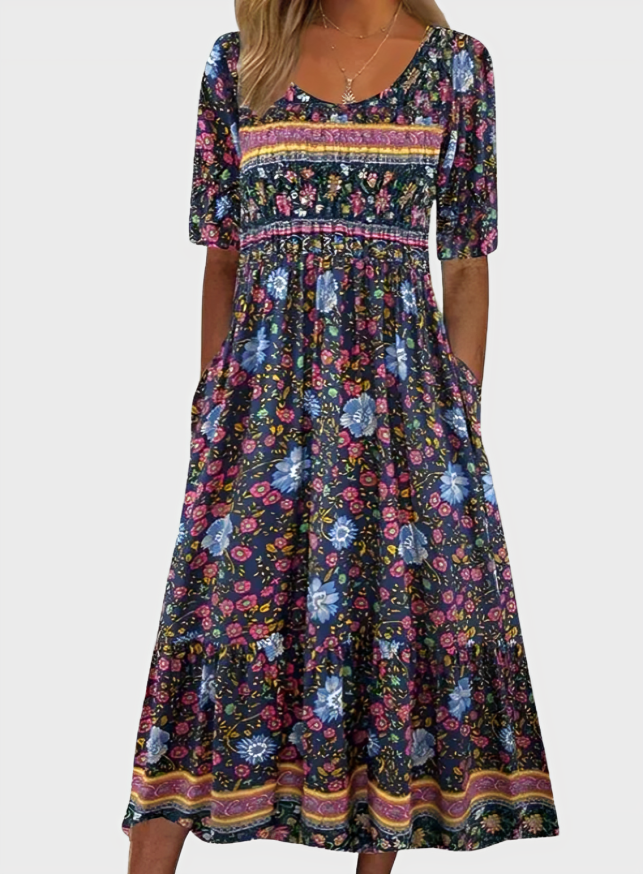 Soft Bohemian Print Dress