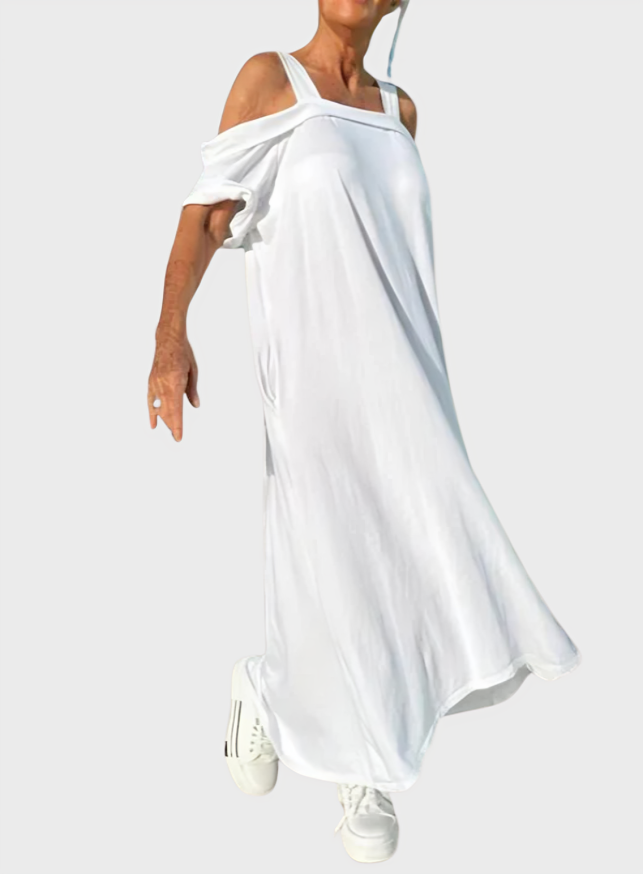 Lightweight Maxi Dress with Open Shoulders