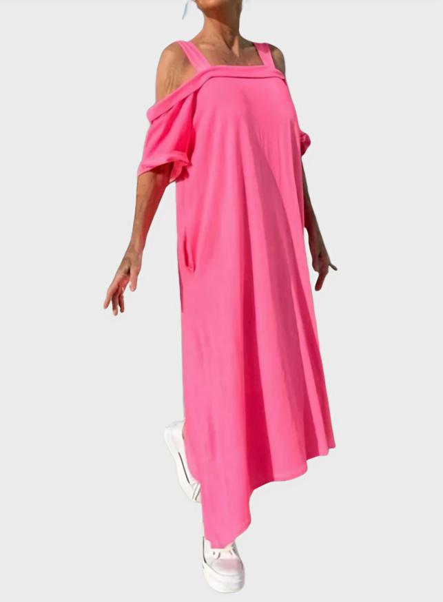 Lightweight Maxi Dress with Open Shoulders