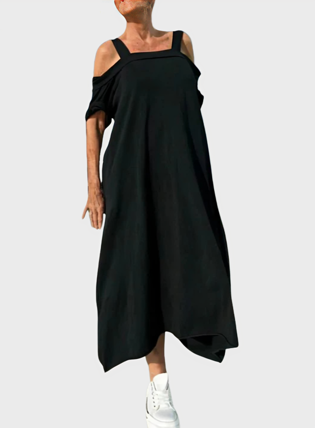 Lightweight Maxi Dress with Open Shoulders