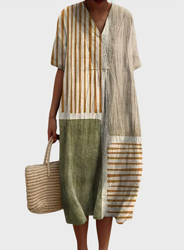 Ivy Art Soft Lines Cotton-Linen Dress