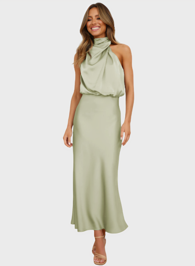 Lydia Elegant Halterneck Dress