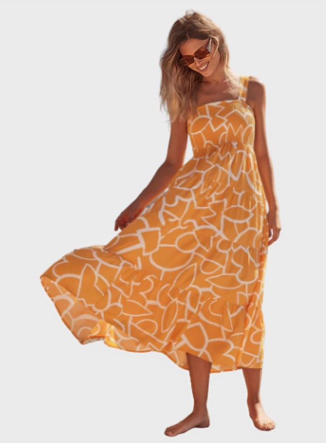 Spaghetti Strap Long Flowy Dress