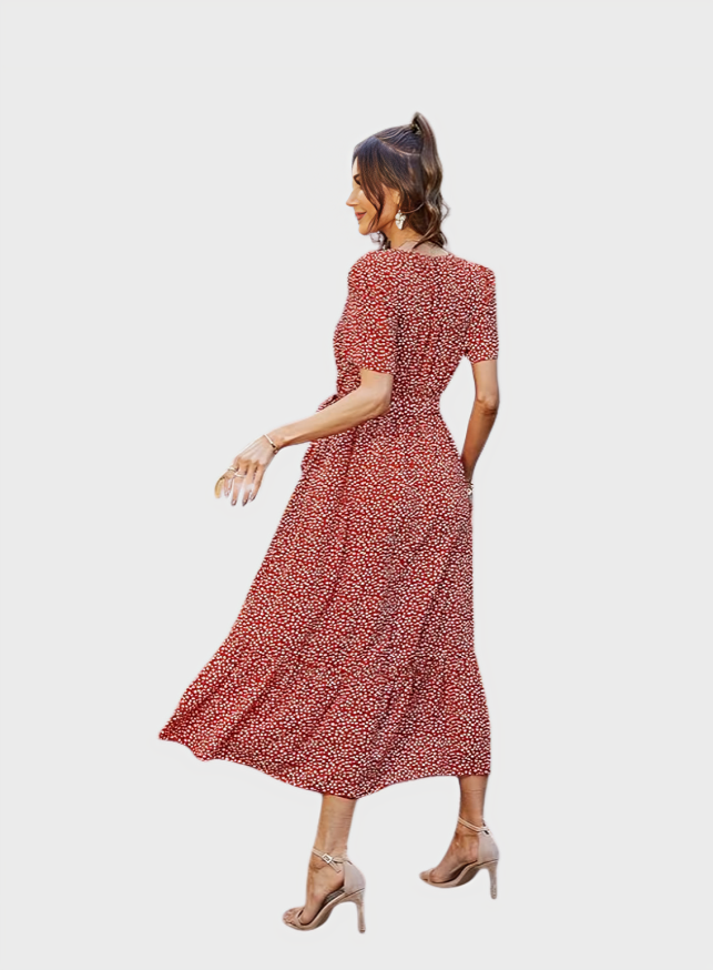 Summer Wrap V Neck Maxi Dress