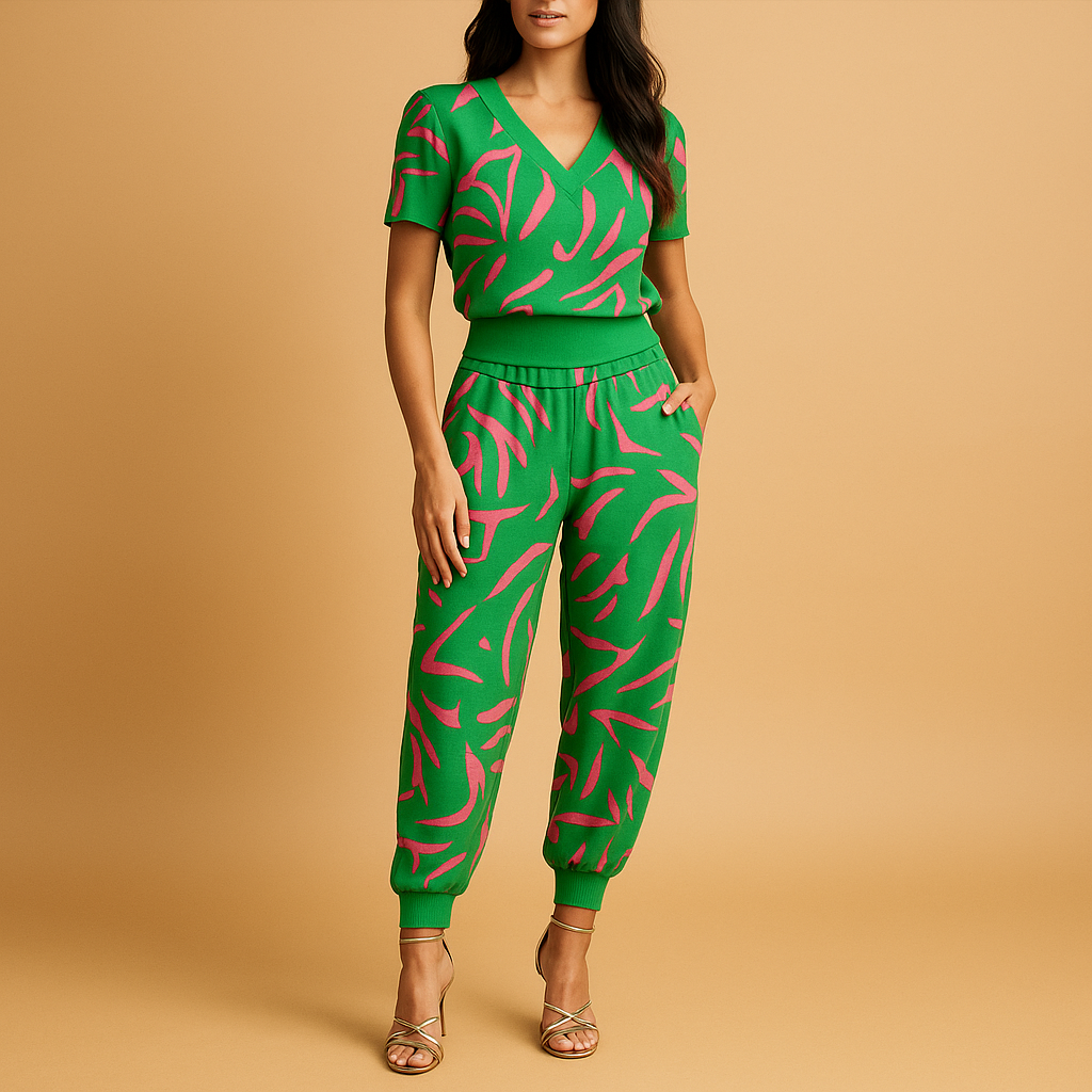 Floral print top and pants set for women | Eliza