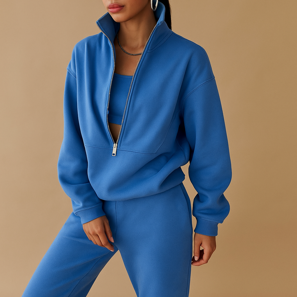 Half-zip sweatshirt and jogger set for women | Loïs