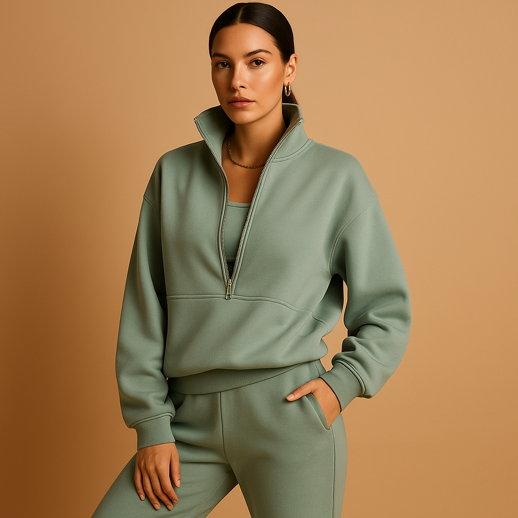Half-zip sweatshirt and jogger set for women | Loïs