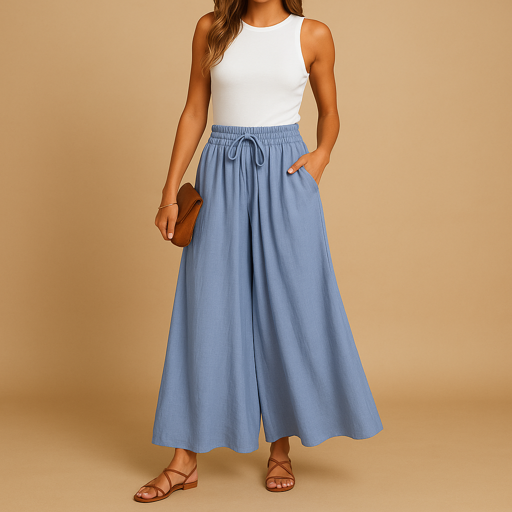 High-waisted elegant wide-leg trousers for women | Yara
