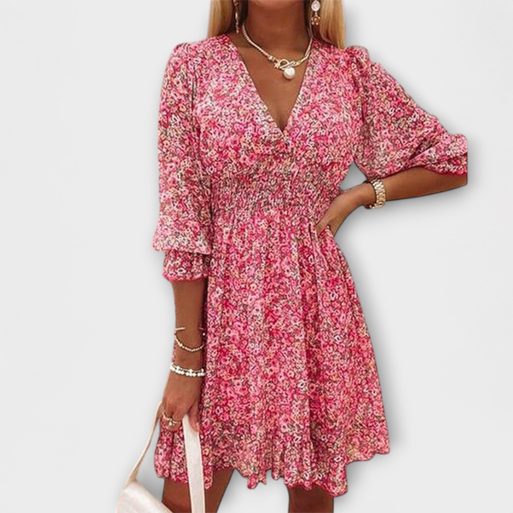Floral Puff Sleeves Dress