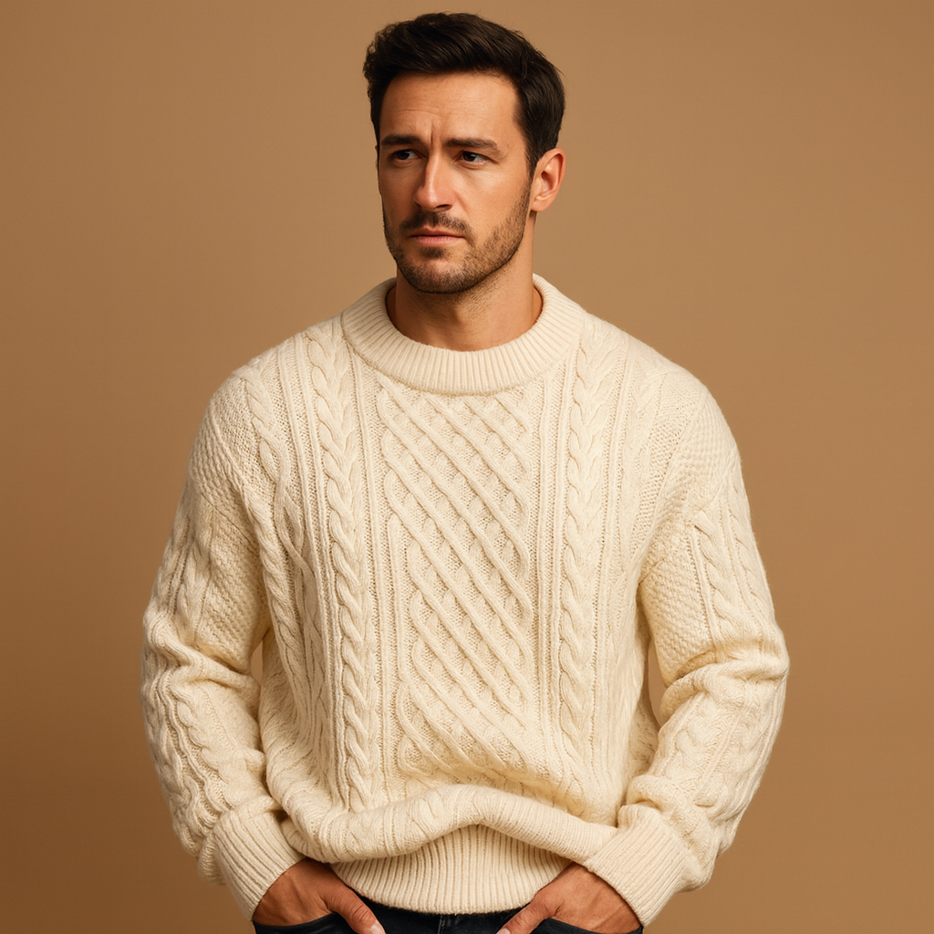 Knitted crew neck sweater for men | Daniel