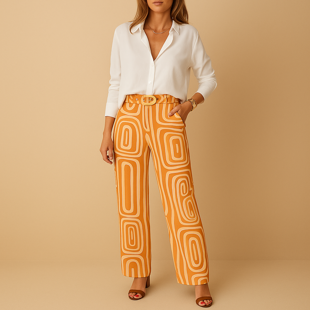 Long-sleeve blouse and trouser set for women | Helena