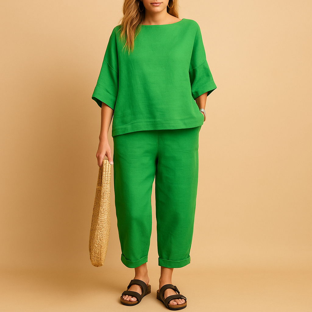 Loose shirt and ankle-length trousers set for women | Mira
