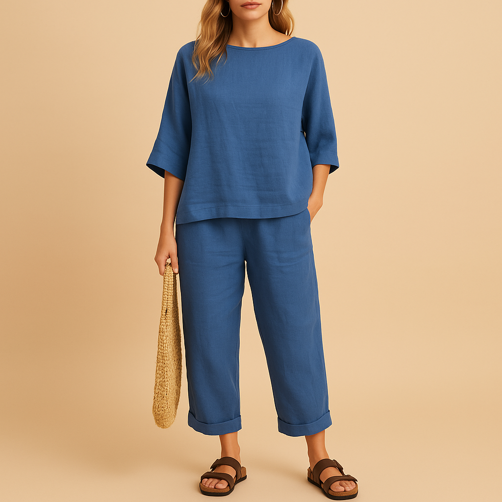 Loose shirt and ankle-length trousers set for women | Mira