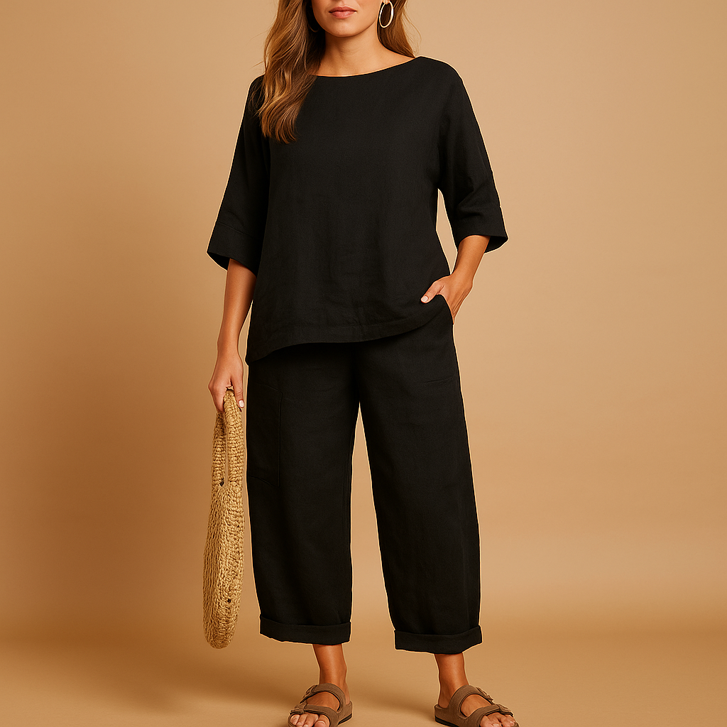 Loose shirt and ankle-length trousers set for women | Mira