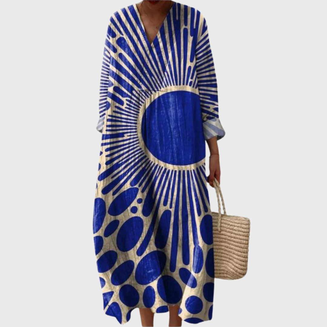 Elsa Sunburst Flow Kaftan Dress
