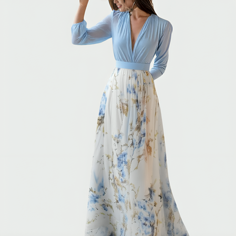 Tessa Long Dress with Floral Print