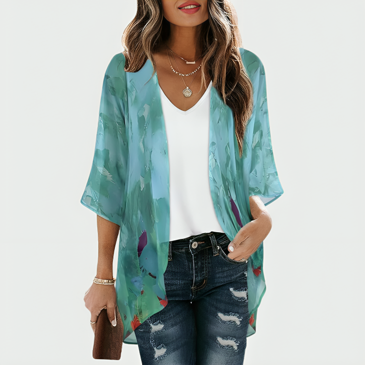 Chicallure Lightweight Floral Kimono Cardigan