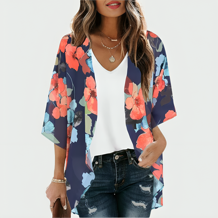 Chicallure Lightweight Floral Kimono Cardigan