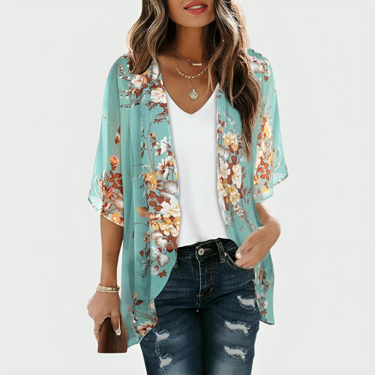 Chicallure Lightweight Floral Kimono Cardigan