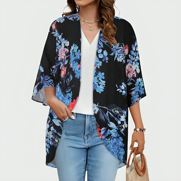 Chicallure Lightweight Floral Kimono Cardigan