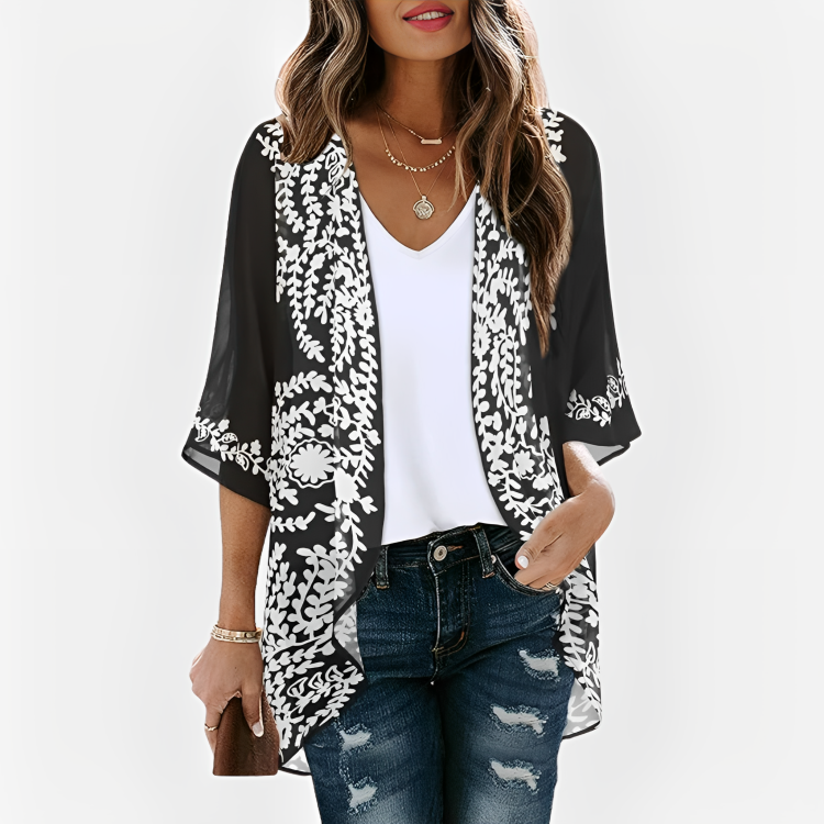 Chicallure Lightweight Floral Kimono Cardigan