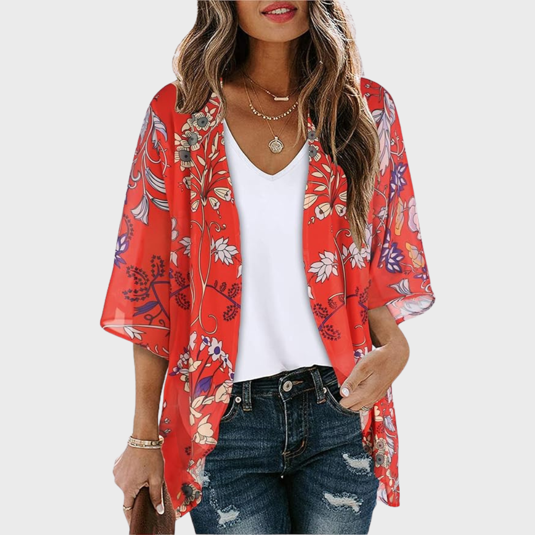 Chicallure Lightweight Floral Kimono Cardigan