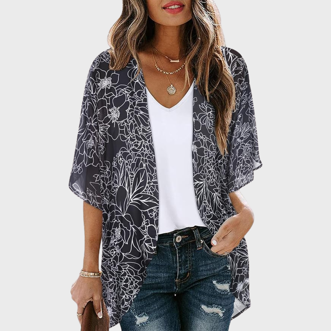 Chicallure Lightweight Floral Kimono Cardigan