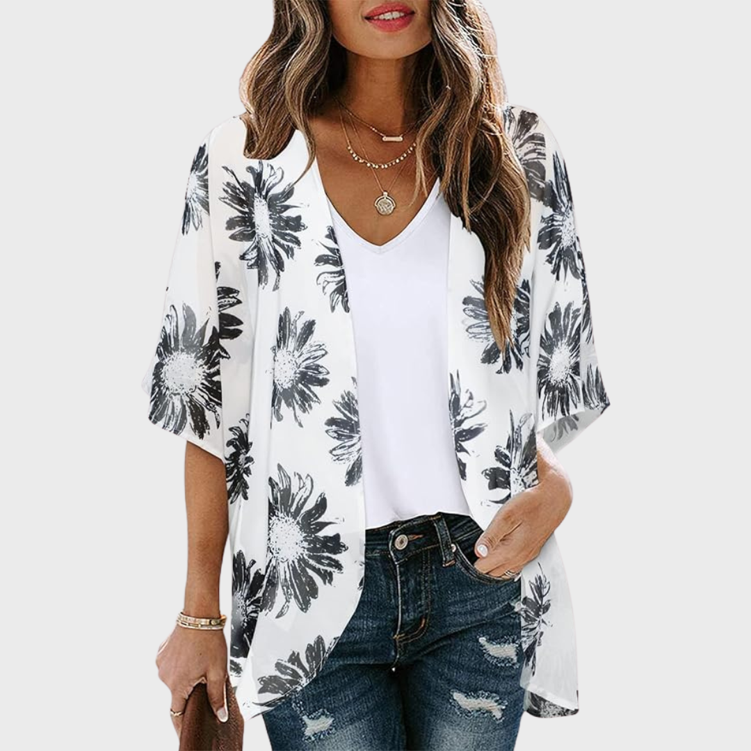 Chicallure Lightweight Floral Kimono Cardigan