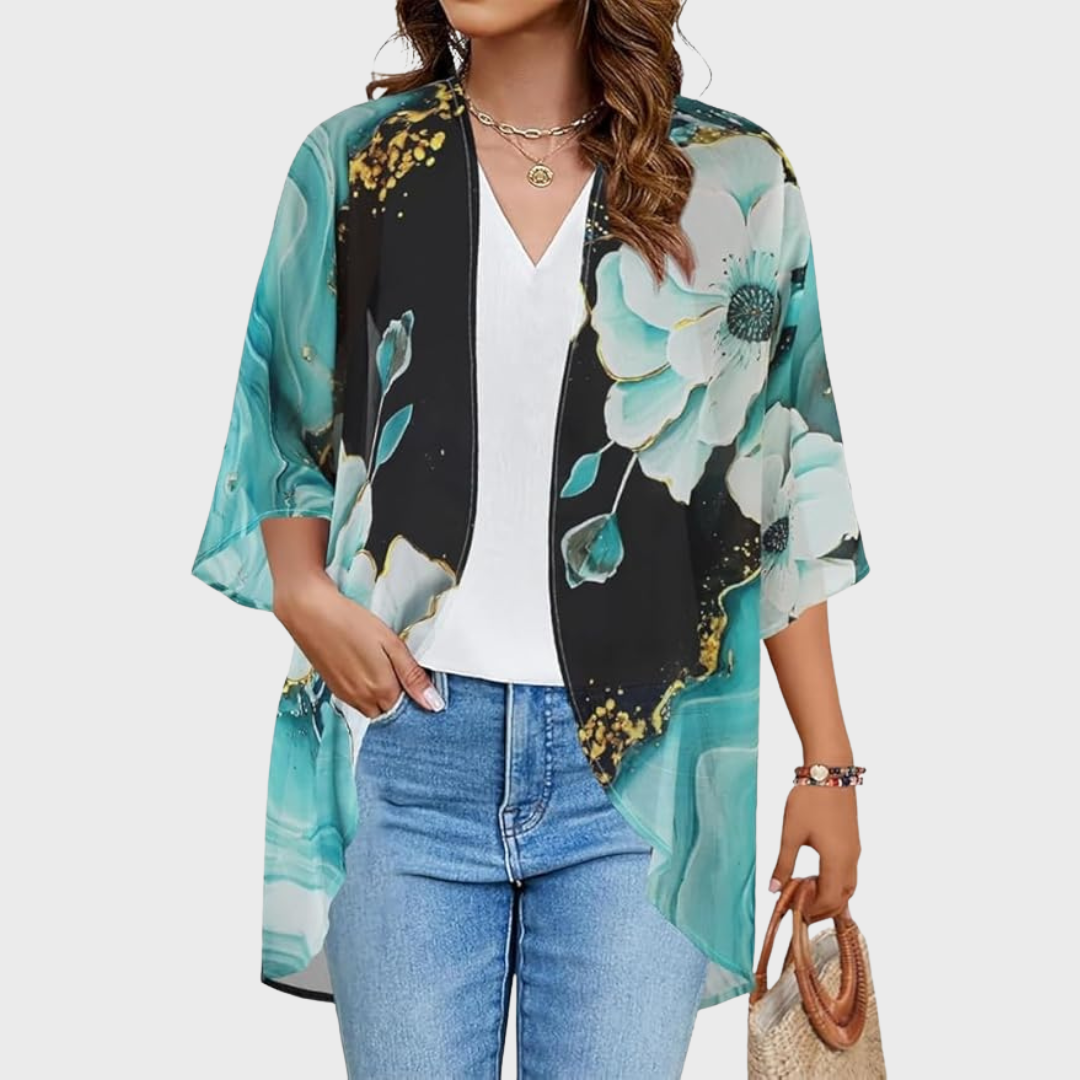 Chicallure Lightweight Floral Kimono Cardigan