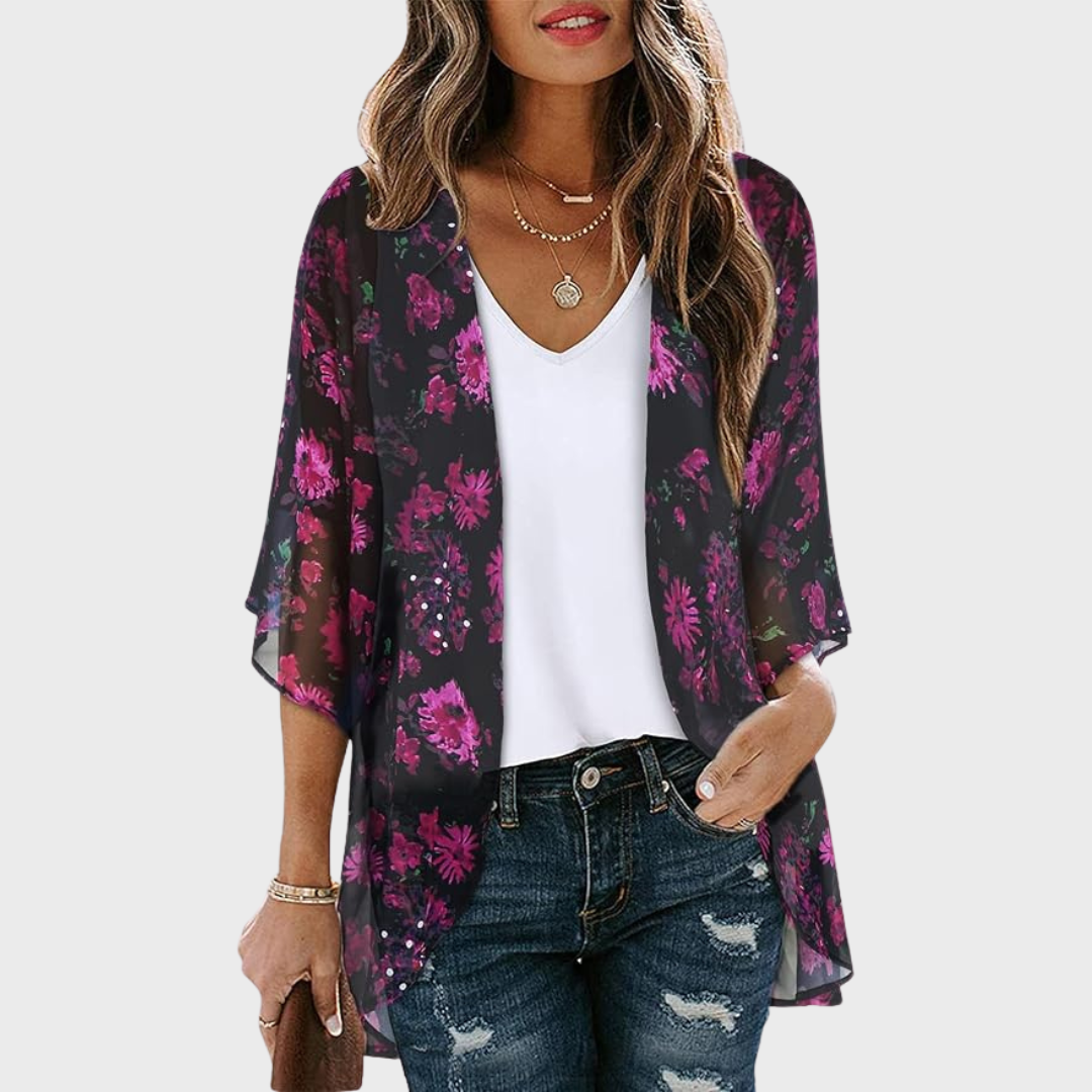 Chicallure Lightweight Floral Kimono Cardigan