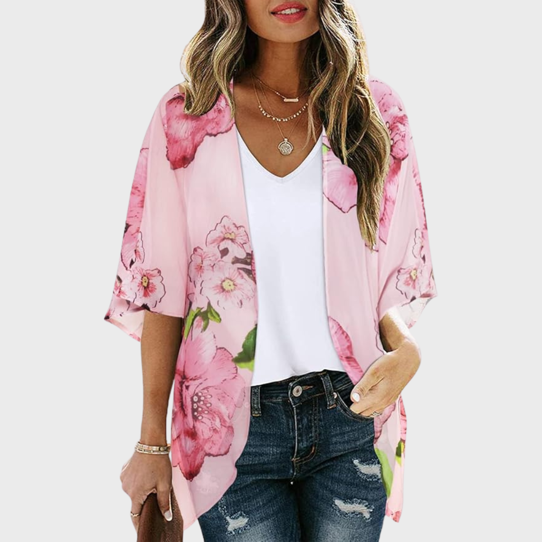 Chicallure Lightweight Floral Kimono Cardigan
