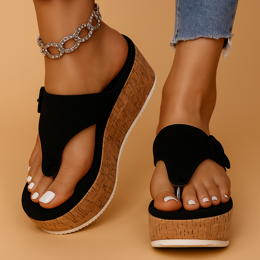 Platform sandals with adjustable straps for women | Violet