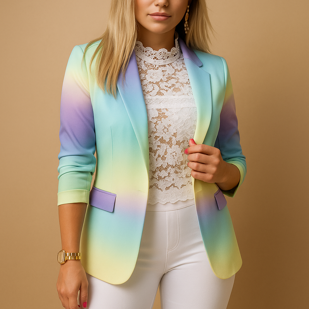 Printed shawl collar blazer for women | Nienke