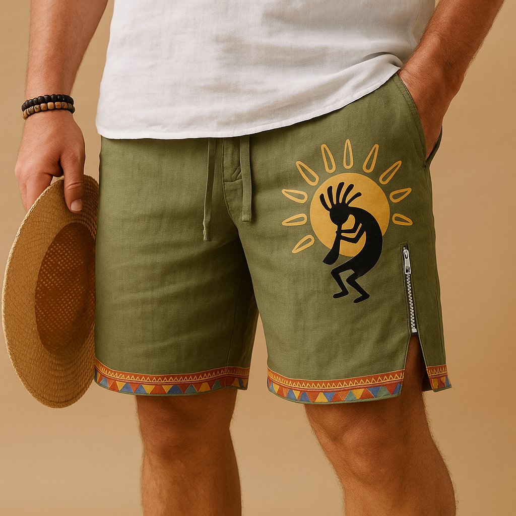Printed summer shorts with adjustable waist for men | Tyler