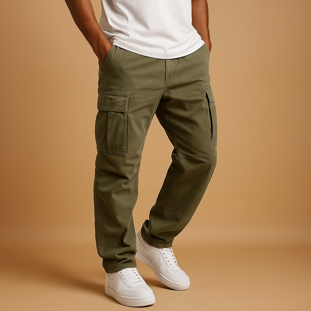 Regular fit cargo trousers for men with multiple pockets | Oliver