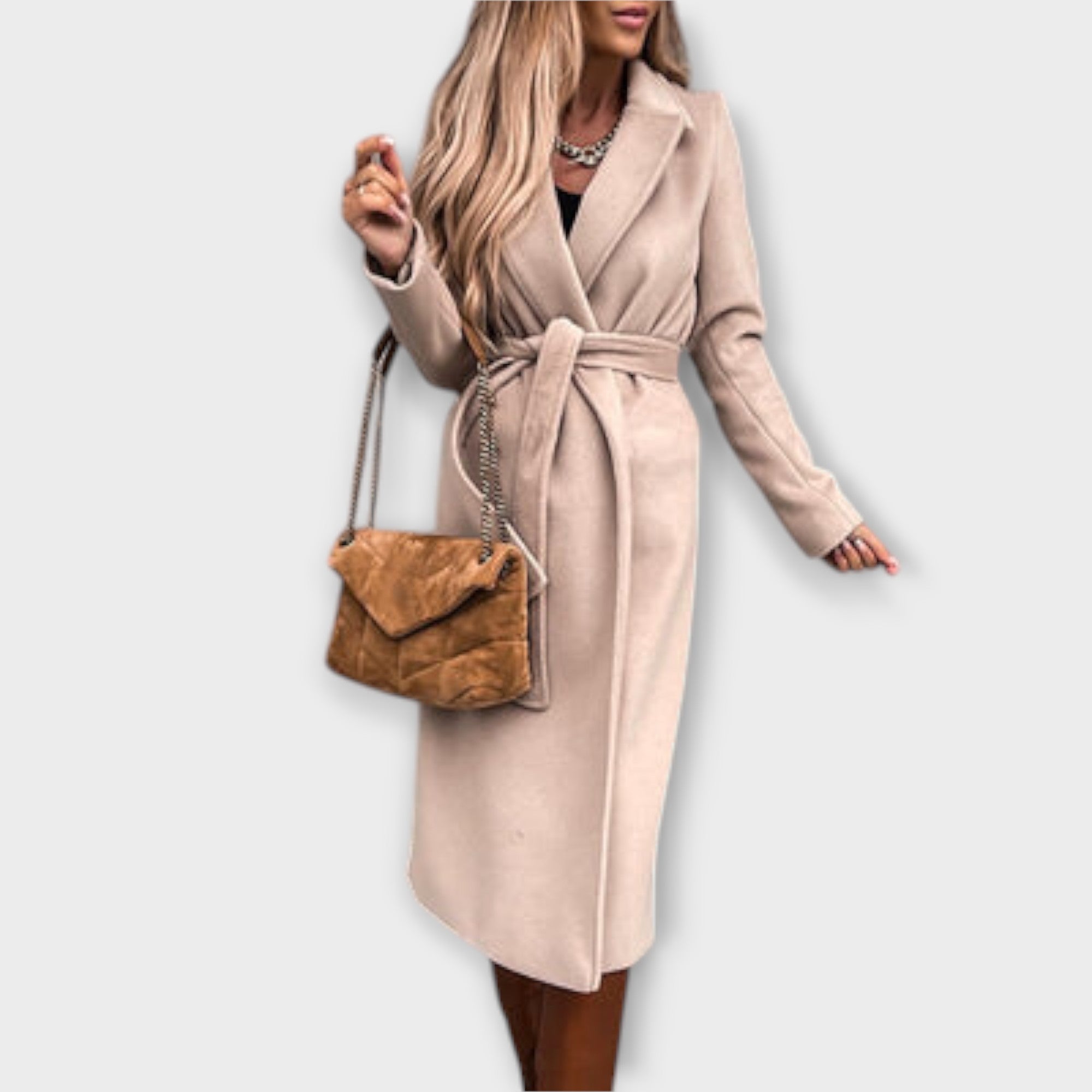 Chic Long Coat with Belt