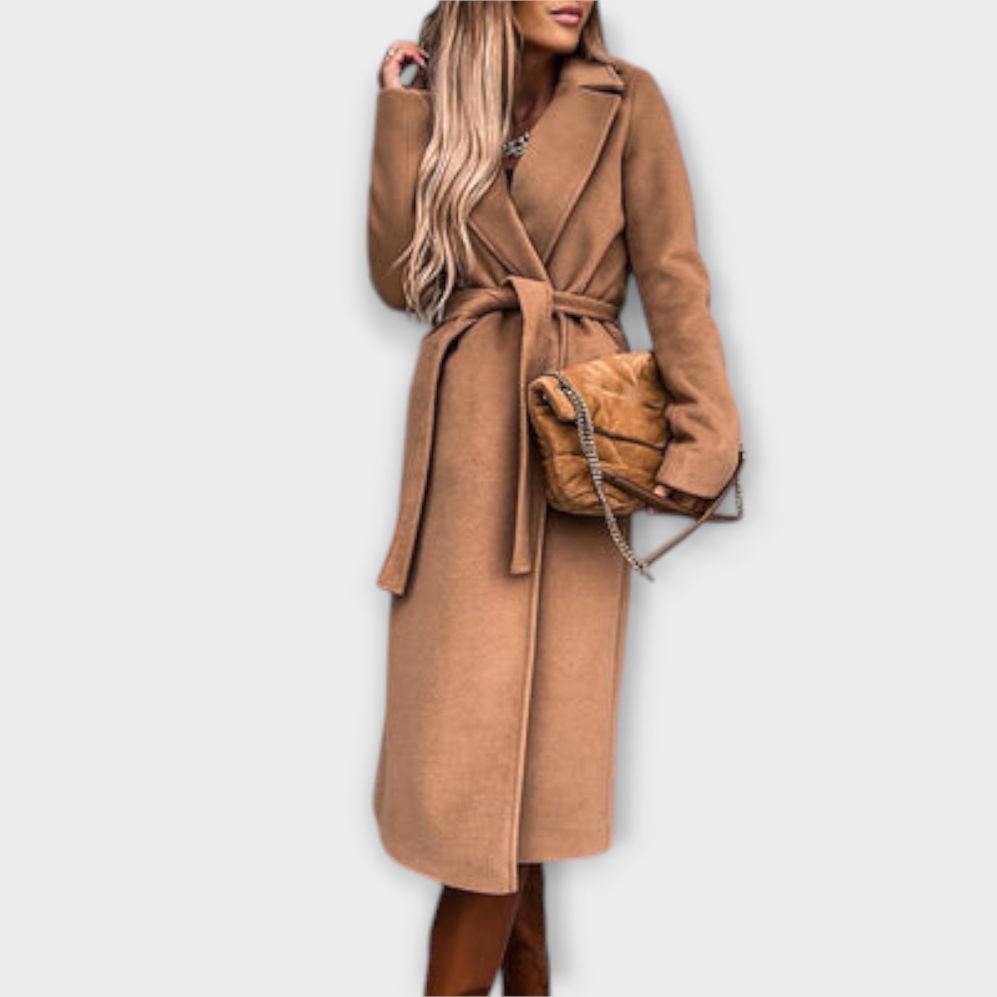 Chic Long Coat with Belt