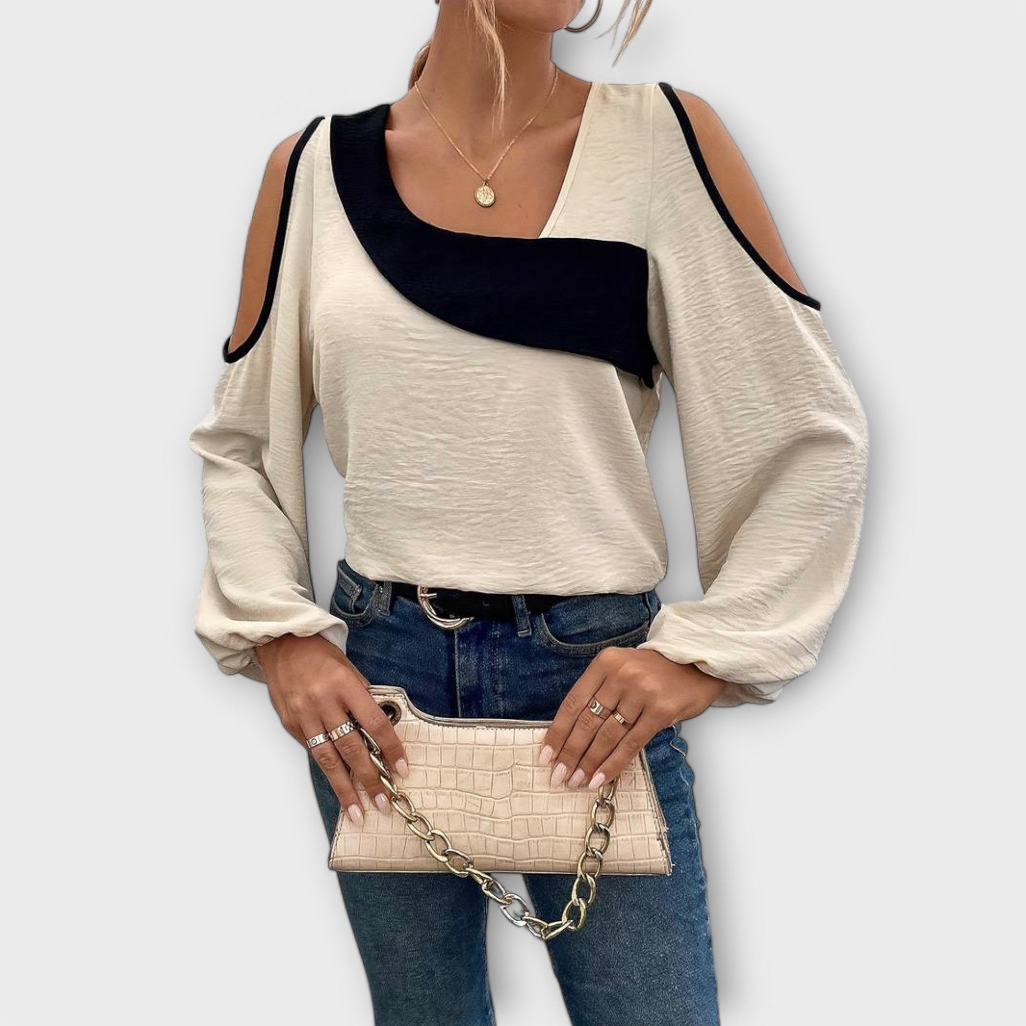 Blouse with Square Neckline