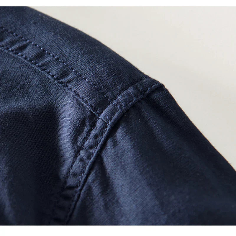 Arthur | Linen Mandarin Shirt