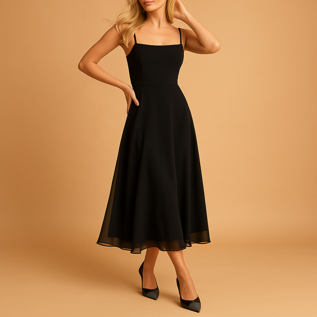 Sleeveless minimalist midi dress for women | Amira