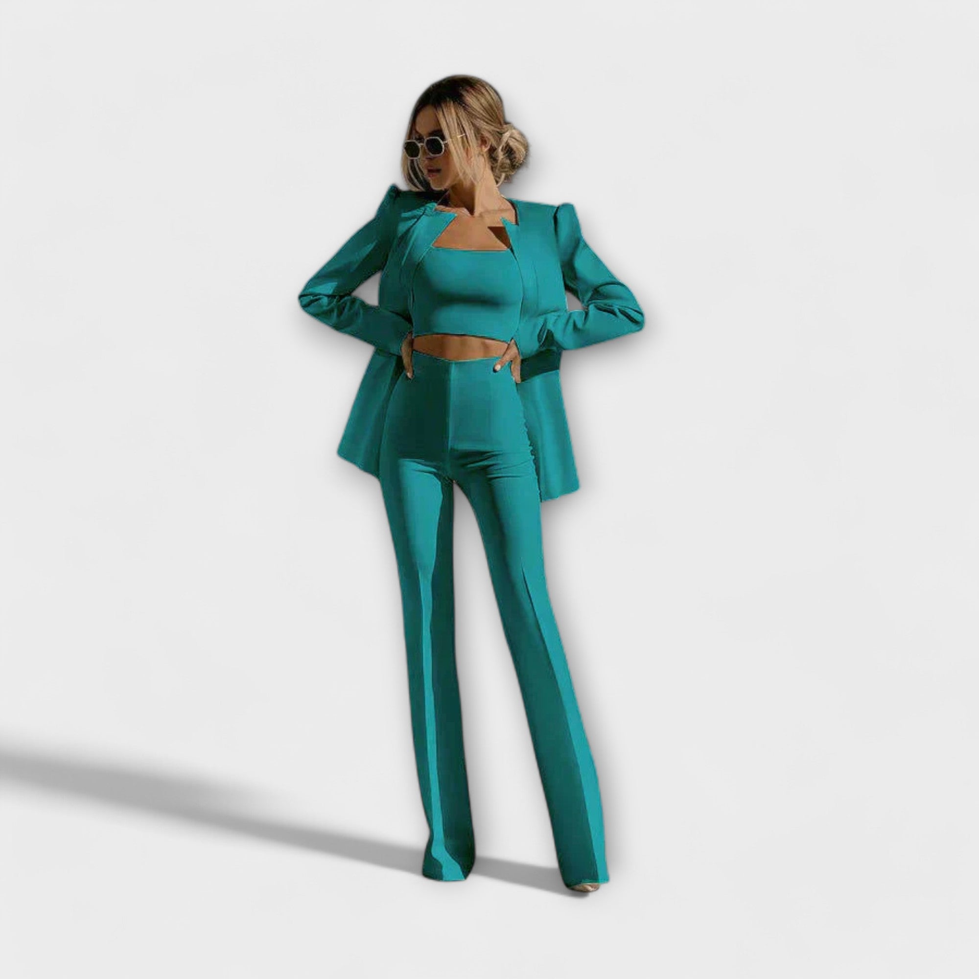 Stylish 3-Piece Set (Blazer, Top, Trousers)