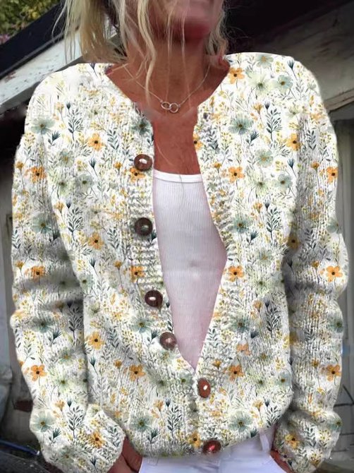 Daisy Chic Floral Cardigan for Women