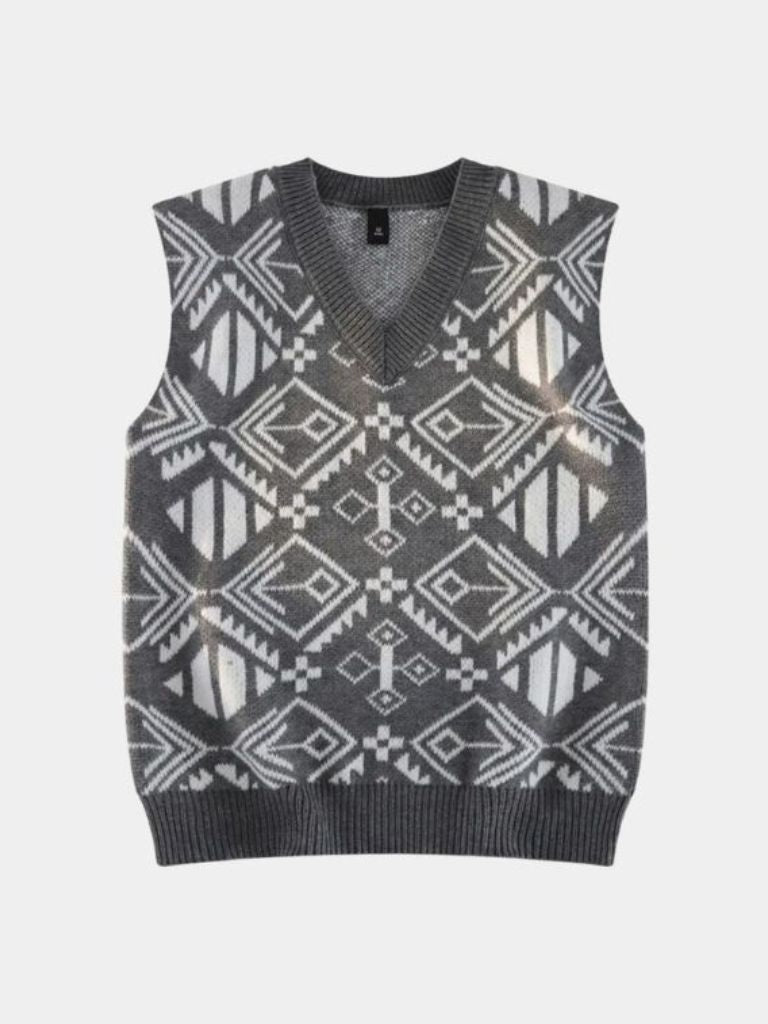 Academic Retro Knit Vest for Men