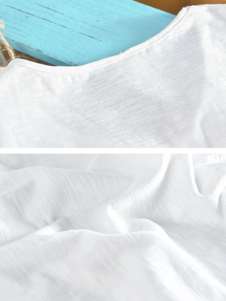 Albo Classic Linen V Neck T-Shirt – Cross & Crown