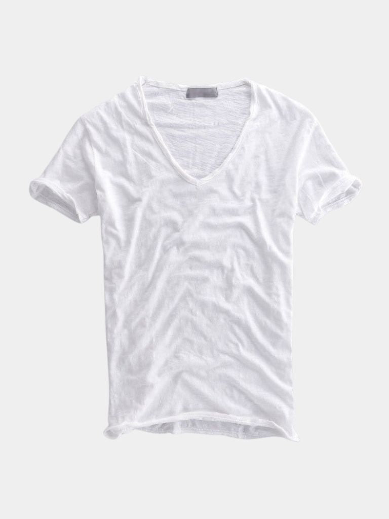 Albo Classic Linen V Neck T-Shirt – Cross & Crown