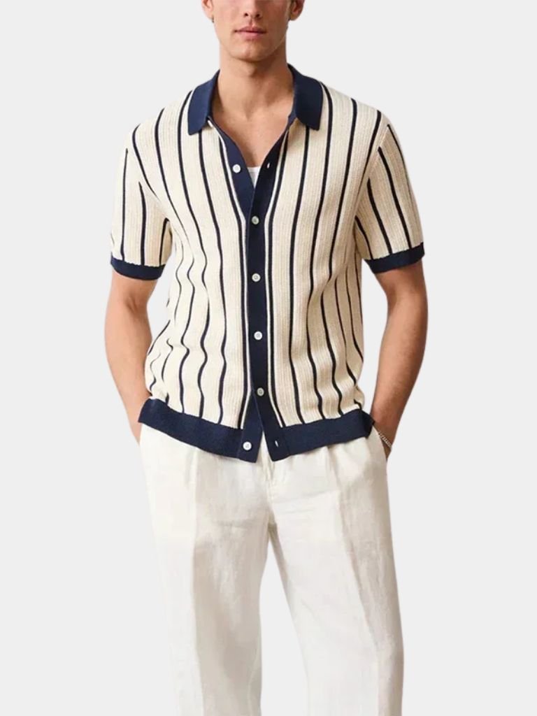 Atlantic Frame Knit Polo for Men