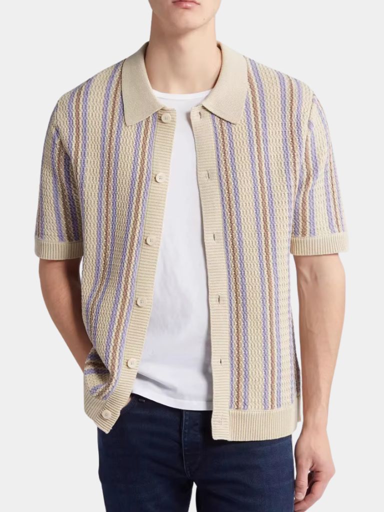 Atlantic Frame Knit Polo for Men