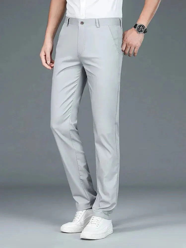 Bamboo Fiber Minimalist Straight Trousers for Men