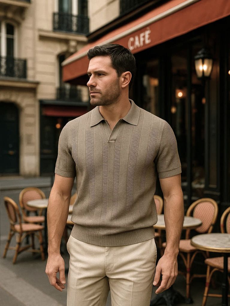 Beige Ancien Polo for Men