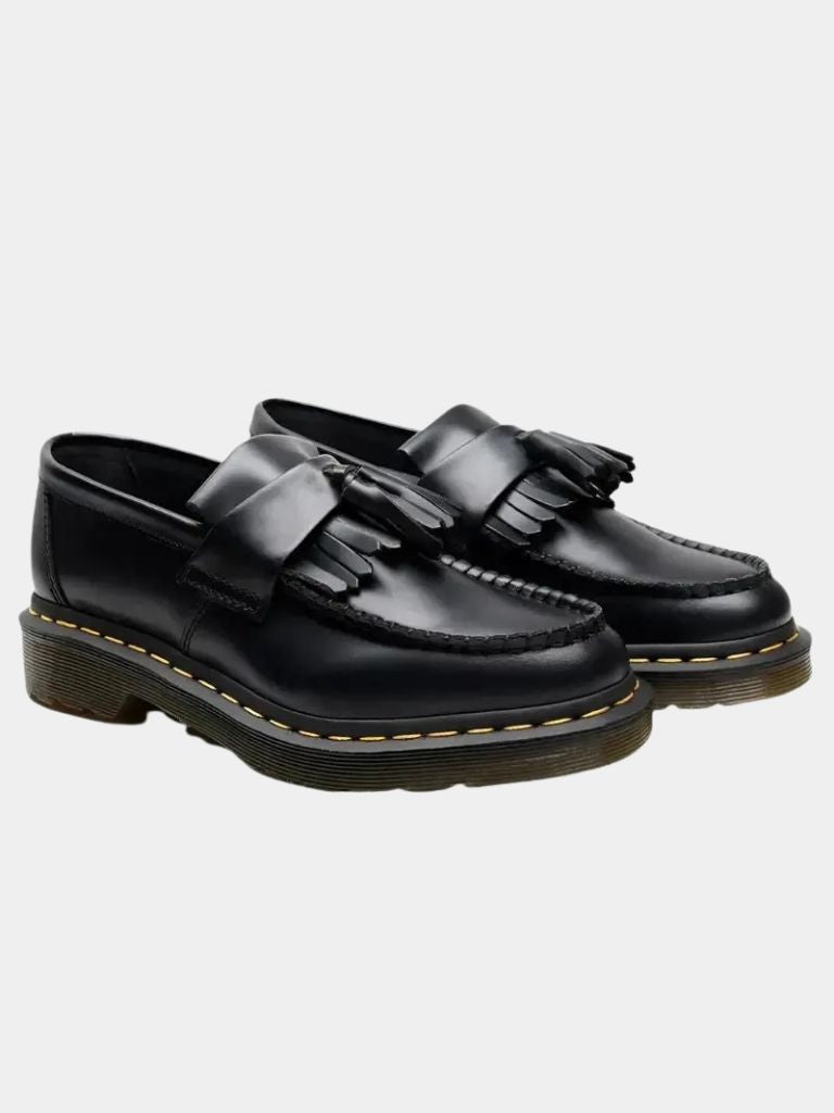 Black Leather Loafers for Men